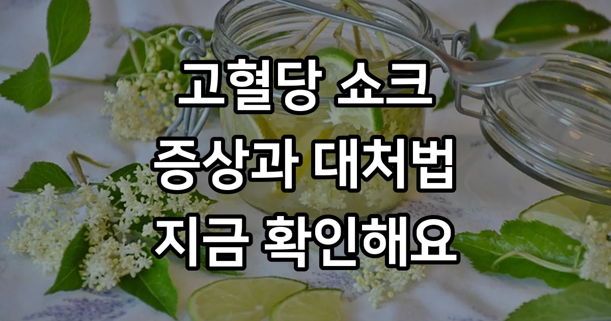 고혈당 쇼크 증상과 대처법