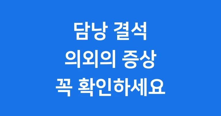 담낭 결석 증상
