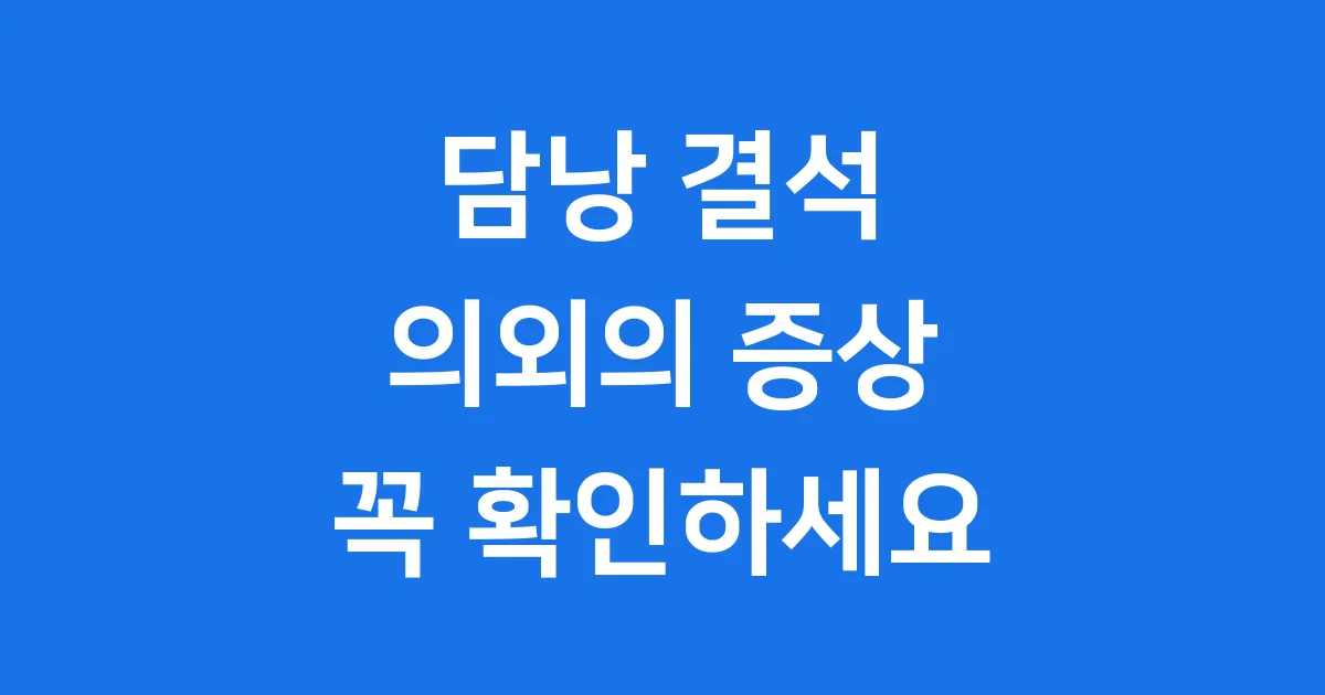 담낭 결석 증상