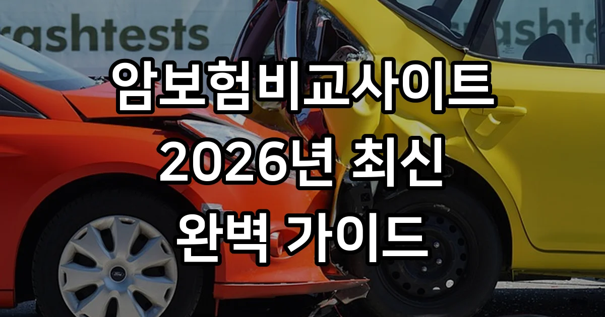 암보험비교사이트 2026년 갱신형 비갱신형 비교