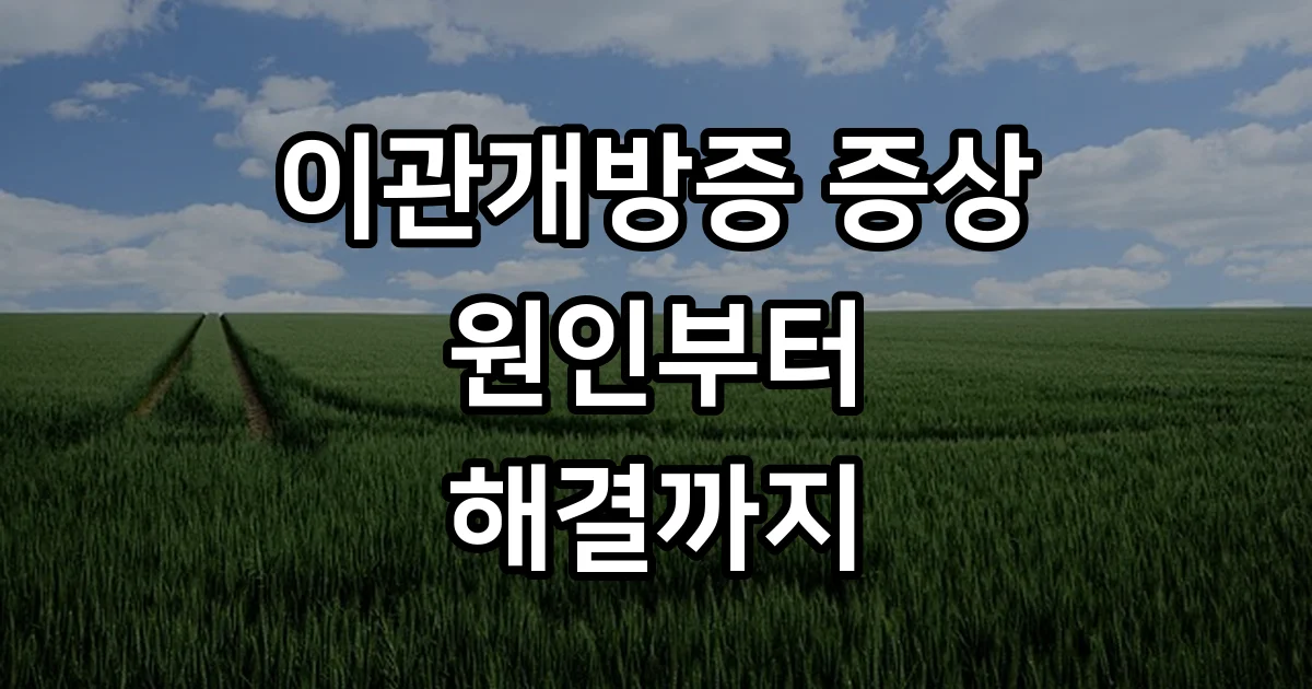 이관개방증 증상과 원인, 해결 방법까지