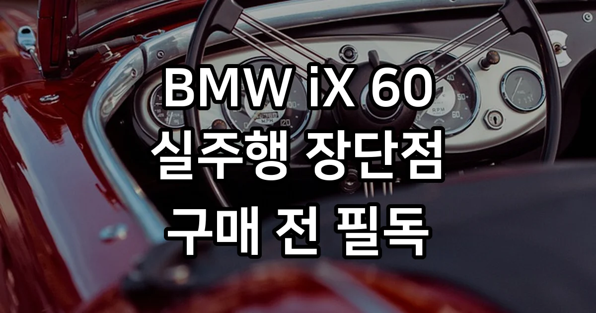 BMW iX 60 실주행 장단점