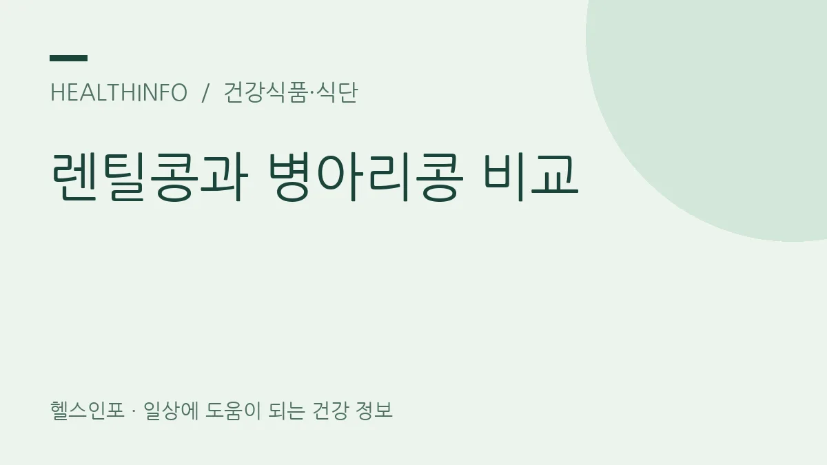 렌틸콩과 병아리콩 비교