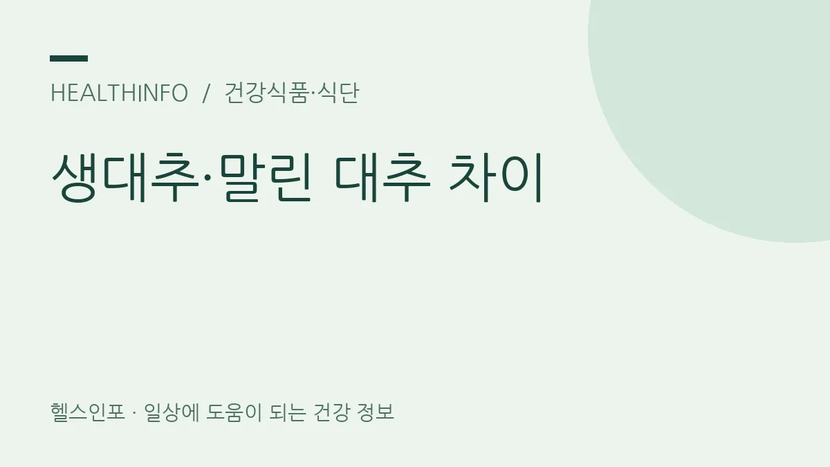 생대추·말린 대추 차이