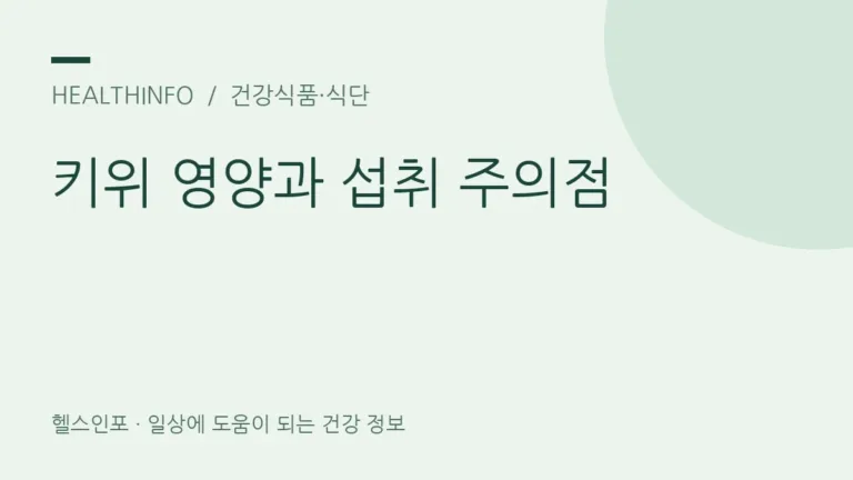 키위 효능, 영양과 식단 활용은 어떻게 챙기고 무엇을 주의할까요?